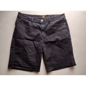 Lee‎ Womens Black Denim Shorts Mid Rise Zip Fly Size Medium